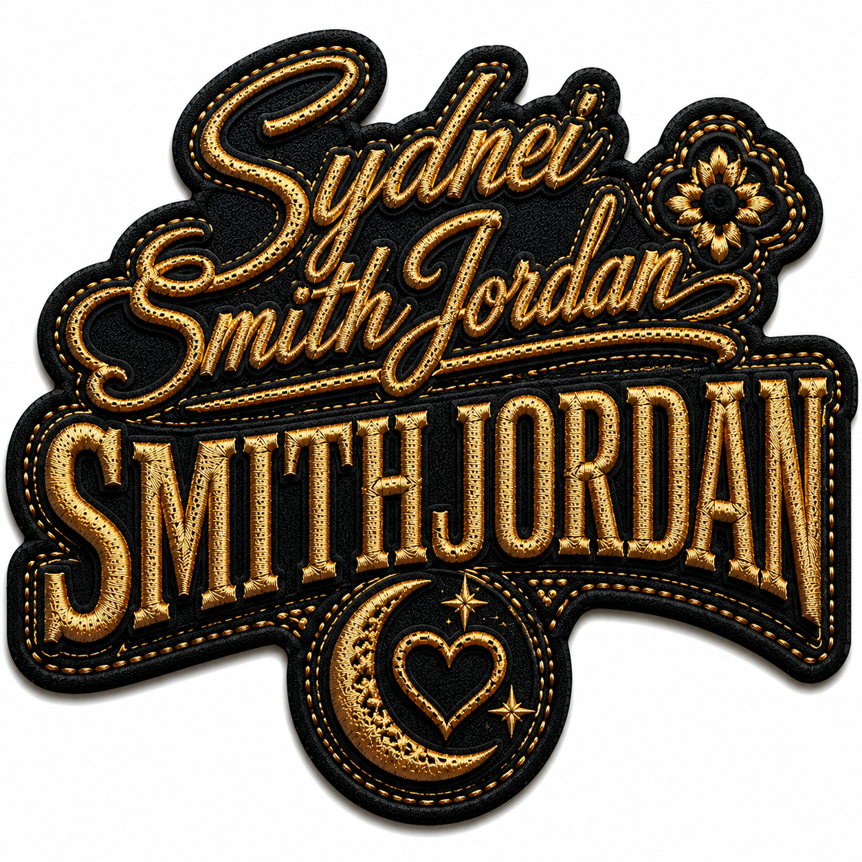 Sydnei Smith Jordan Name Patch — Moon &amp; Heart