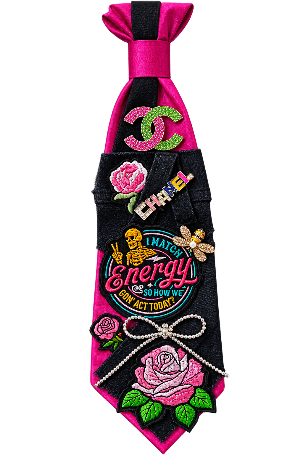 Chanel-Inspired I Match Energy Rose Tie